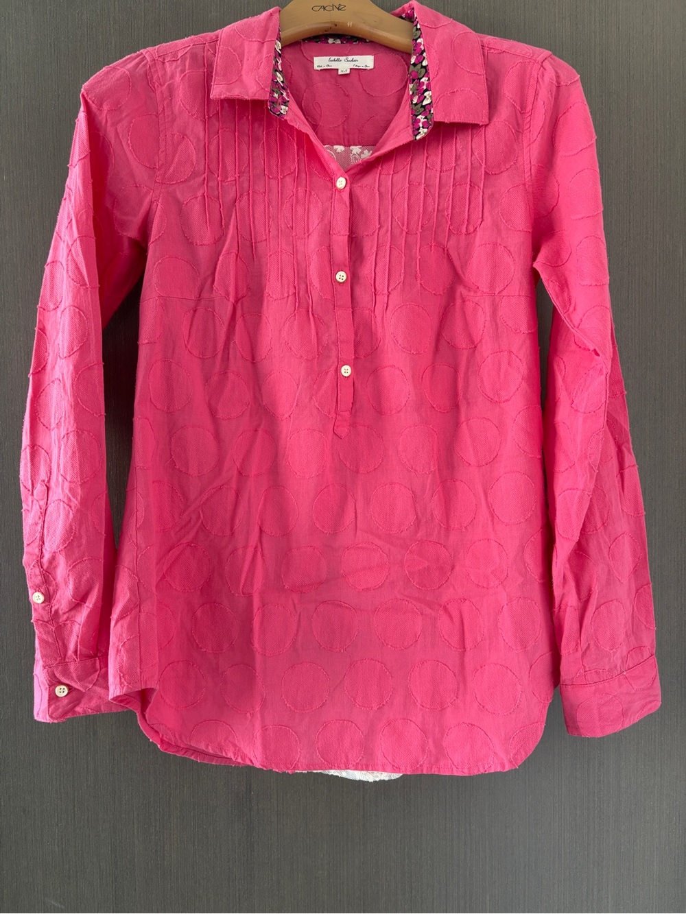 Isabella Sinclair (Anthropologie-style) Pink Textured Blouse - Size XS